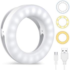 img 4 attached to 📸 Whellen Rechargeable LED Selfie Ring Light for Phone Laptop Tablets Camera Photography Video (White) - Enhance your Selfies, Videos, and Photos with Perfect Lighting