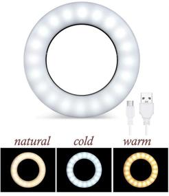 img 1 attached to 📸 Whellen Rechargeable LED Selfie Ring Light for Phone Laptop Tablets Camera Photography Video (White) - Enhance your Selfies, Videos, and Photos with Perfect Lighting