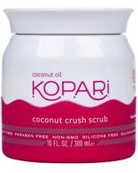 kopari coconut crush scrub: effective brown sugar exfoliator to minimize pores, fade dark spots + more – 100% organic coconut oil, non gmo, cruelty free – 10 oz logo