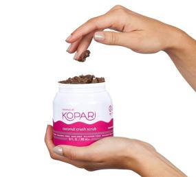 img 1 attached to Kopari Coconut Crush Scrub: Effective Brown Sugar Exfoliator to Minimize Pores, Fade Dark Spots + More – 100% Organic Coconut Oil, Non GMO, Cruelty Free – 10 Oz