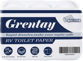 img 4 attached to 🚽 RV Toilet Paper: Quick Dissolve for Septic Safe - 4Ply - 12 Rolls, Bath Tissue for Camping, Marine, RV Holding Tanks – Ultra Soft, Strong & Highly Absorbent