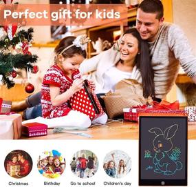 img 3 attached to 12 Inch LCD Writing Tablet: Colorful Drawing Toy for Kids, Erasable Reusable Pad, Educational Christmas Birthday Gift, Doodle Board (Orange)