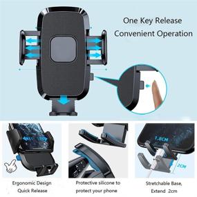 img 1 attached to Universal Car Phone Holder & Mount - Stable 3-in-1 Solution for Dashboard, Windscreen & Air Vent - One Button Release, 360° Rotation - Fits 4 to 7 inch Smartphones