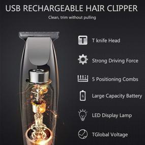 img 2 attached to Professional Hair Clippers for Men - 6 Level Adjustable Beard Trimmer, Electric Haircut Cutter Shaver with 💇 Household Kit - Suitable for Home Daily Use, for Men, Kids, and Pets - 6 in 1 USB Charging