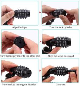 img 1 attached to Allnice Bike Lock Cable - Mini Cycling Combination Lock for Bicycles - Portable Anti-Theft Resettable 4 Digit Lock - Ideal for Travel, Luggage, Helmet Security