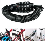 allnice bike lock cable - mini cycling combination lock for bicycles - portable anti-theft resettable 4 digit lock - ideal for travel, luggage, helmet security logo