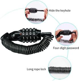 img 2 attached to Allnice Bike Lock Cable - Mini Cycling Combination Lock for Bicycles - Portable Anti-Theft Resettable 4 Digit Lock - Ideal for Travel, Luggage, Helmet Security