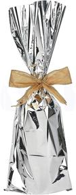 img 1 attached to 🍾 Silver Metallic Mylar Wine Gift Bags for Bottles - Sparkling Look - Perfect for Wine Pull Events - USA Made (Pack of 25)