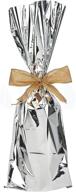 🍾 silver metallic mylar wine gift bags for bottles - sparkling look - perfect for wine pull events - usa made (pack of 25) logo