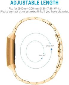 img 1 attached to 🔥 Стильные золотые браслеты из нержавеющей стали для Fitbit Charge 4 / Charge 3 / Charge 3 SE - Заменяемый металлический ремешок на запястье для Charge 3 (большой / маленький)