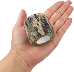 img 1 attached to 🍃 Green Camouflage Cohesive Tape - 12 Pack Self-Adhesive Bandage Wrap