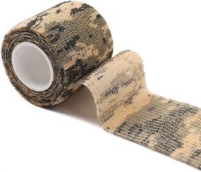 img 2 attached to 🍃 Green Camouflage Cohesive Tape - 12 Pack Self-Adhesive Bandage Wrap