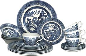 img 4 attached to 🍽️ Exquisite Churchill Willow Plates Dinnerware Set from England - Timeless Elegance for Memorable Dining