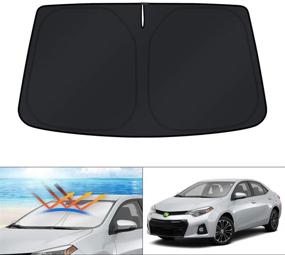 img 4 attached to 🚘 Custom Fit Toyota Corolla 2014-2019 Windshield Sun Shade - Foldable Window Visor for UV Ray Protection, Cooler Car Interior