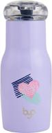 💧 stay hydrated in style with the byo double walled flip top water bottle, 10-ounce - hearts design logo