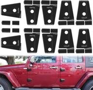 🚪 laikou 10pcs door hinge covers | trim protector kit for 2007-2018 jeep wrangler jk jku sahara rubicon sport unlimited 2-door &amp; 4-door (black) - enhanced seo logo