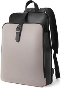 img 4 attached to CLUCI Leather Business Shoulder Backpack: Stylish and Functional