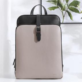 img 3 attached to CLUCI Leather Business Shoulder Backpack: Stylish and Functional