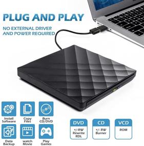 img 3 attached to 📀 Portable CD DVD +/-RW Drive USB 3.0 Type-C External DVD Drive for Laptop DVD Player CD ROM Rewriter Burner Compatible with Laptop Desktop PC Windows MacBook Mac Linux Mac OS