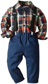 img 3 attached to 🎄 Christmas Toddler Outfits: Suspenders Boys' Clothing Sets and Clothes