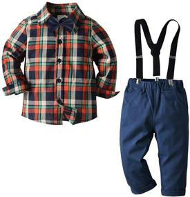 img 4 attached to 🎄 Christmas Toddler Outfits: Suspenders Boys' Clothing Sets and Clothes