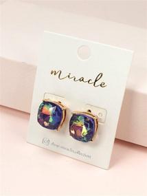 img 2 attached to Miracle Collection Faceted Statement Earrings