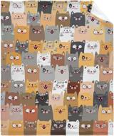 🐱 soft flannel fleece cat blanket: perfect cat lover's gift for kids, girls, and home décor - lightweight, all-season, xs 40x30 inches logo