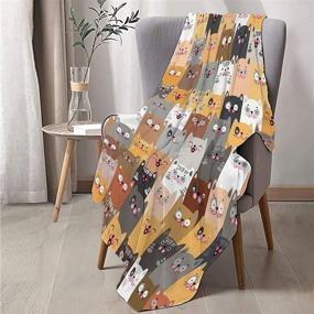 img 3 attached to 🐱 Soft Flannel Fleece Cat Blanket: Perfect Cat Lover's Gift for Kids, Girls, and Home Décor - Lightweight, All-Season, XS 40x30 inches