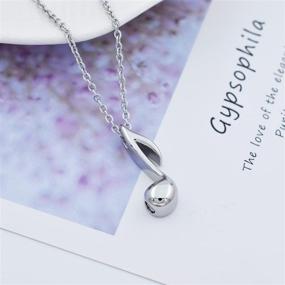 img 3 attached to Musical Note Memorial Urn Pendant: Stainless Steel Ash Keepsake Necklace - Remembrance Jewelry for Music Lovers