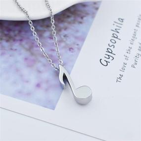 img 1 attached to Musical Note Memorial Urn Pendant: Stainless Steel Ash Keepsake Necklace - Remembrance Jewelry for Music Lovers