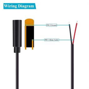 img 3 attached to 🔌 Fancasee (2 шт) Замена 3,5 мм женского разъема на голый провод открытый конец TS 2 Полюсный Моно 1/8 "3,5 мм разъемный кабель для ремонта аудио