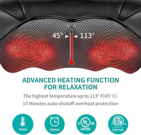 img 1 attached to 🔥 Nekteck Shiatsu Neck and Back Massager: Soothing Heat, Electric Deep Tissue 3D Kneading Massage Pillow for Ultimate Muscle Pain Relief at Home, Office, and Car