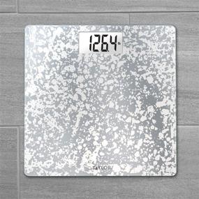 img 1 attached to 👀 Taylor Precision Products: Stylish White Crackled Glass Digital Bathroom Scale