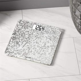 img 2 attached to 👀 Taylor Precision Products: Stylish White Crackled Glass Digital Bathroom Scale
