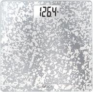 👀 taylor precision products: stylish white crackled glass digital bathroom scale logo