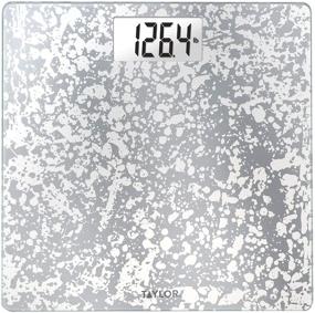 img 4 attached to 👀 Taylor Precision Products: Stylish White Crackled Glass Digital Bathroom Scale