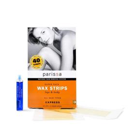 img 4 attached to 🌿 Parissa Legs & Body Wax Strips - Hair Removal Waxing Strips for Legs, Body, Bikini, Arms, Underarms with Aftercare Azulene Oil - 40 Strips