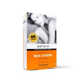 img 1 attached to 🌿 Parissa Legs & Body Wax Strips - Hair Removal Waxing Strips for Legs, Body, Bikini, Arms, Underarms with Aftercare Azulene Oil - 40 Strips