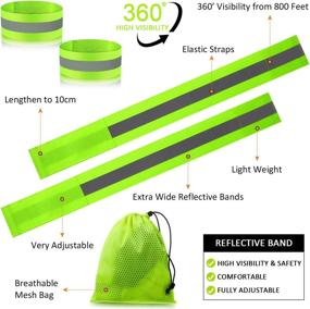 img 2 attached to 🏃 Skylety Reflective Bands: High Visibility Gear for Women and Men - Running, Cycling, Walking, Reflective Straps for Arm, Wrist, Ankle, Leg