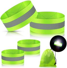 img 4 attached to 🏃 Skylety Reflective Bands: High Visibility Gear for Women and Men - Running, Cycling, Walking, Reflective Straps for Arm, Wrist, Ankle, Leg