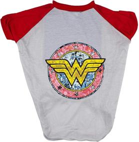 img 4 attached to Pet Wonder Woman T-Shirt for Dogs by DC Comics – Grey, Wonder Woman Logo Dog Tee in Gray & Red – Clothes for All Dog Sizes, Refer to Sizing Chart for Details