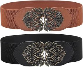 img 4 attached to ALAIX Vintage Stretchy Elastic Waistband Women's Accessories for Belts