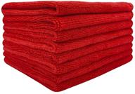 🧽 premium microfiber cleaning cloth-8pk | fine craftsmanship, multifunctional & absorbent | quick-drying, non-abrasive, reusable towel for windows, stainless steel, glass, mirrors | 12"x12" | vibrant red logo