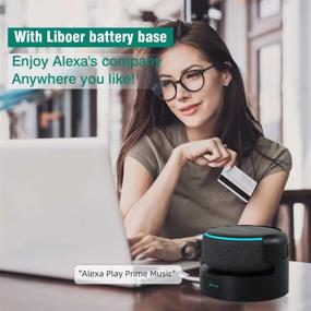 img 2 attached to Liboer Battery Base For Dot 3Rd Gen Battery Stand Portable Charger For Alexa Dot 3Rd Back Up Battery 8 Hours Play Time (Black 5200Mah)