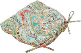 img 3 attached to 🌊 Blue Chair Pads - Pillow Perfect Outdoor/Indoor Pretty Witty Reef: 2 Count, 15.5" x 16