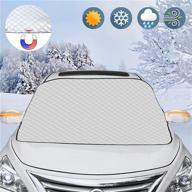 meddom windshield snow cover - 4 layer protection, ice, snow, and frost shield for car windshields - sun shade for car windshield - universal fit for most cars and suvs logo