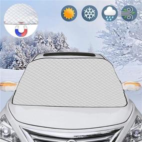 img 4 attached to Meddom Windshield Snow Cover - 4 Layer Protection, Ice, Snow, and Frost Shield for Car Windshields - Sun Shade for Car Windshield - Universal Fit for Most Cars and SUVs