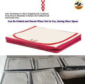 img 1 attached to YAN WU YING Steel Frame Oxford Cloth Quilt Storage Box Folding Wardrobe Fabric Extra Large Storage Bag - Red & Navy, 4-Pack!