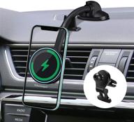 📱 hvdi mag-safe car wireless charger mount: 360° rotation, 15w fast charging, iphone 12 compatible logo