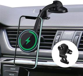 img 4 attached to 📱 HVDI Mag-Safe Car Wireless Charger Mount: 360° Rotation, 15W Fast Charging, iPhone 12 Compatible